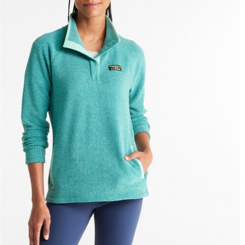 LL Bean Fleece Pullover- Teal. Size S.